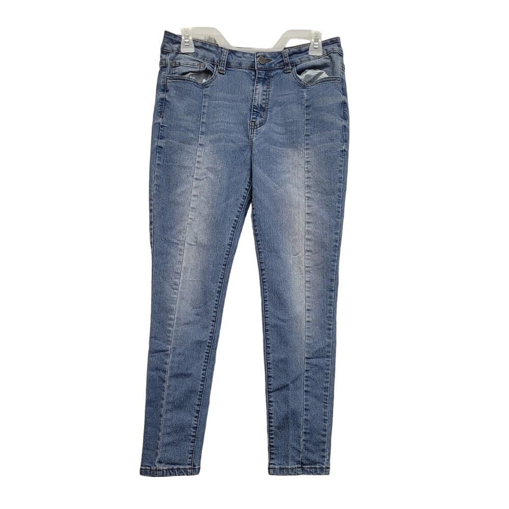 Vella Juniors Size 13 PolyCotton Spandex Factory Faded Denim Jeans w Pockets